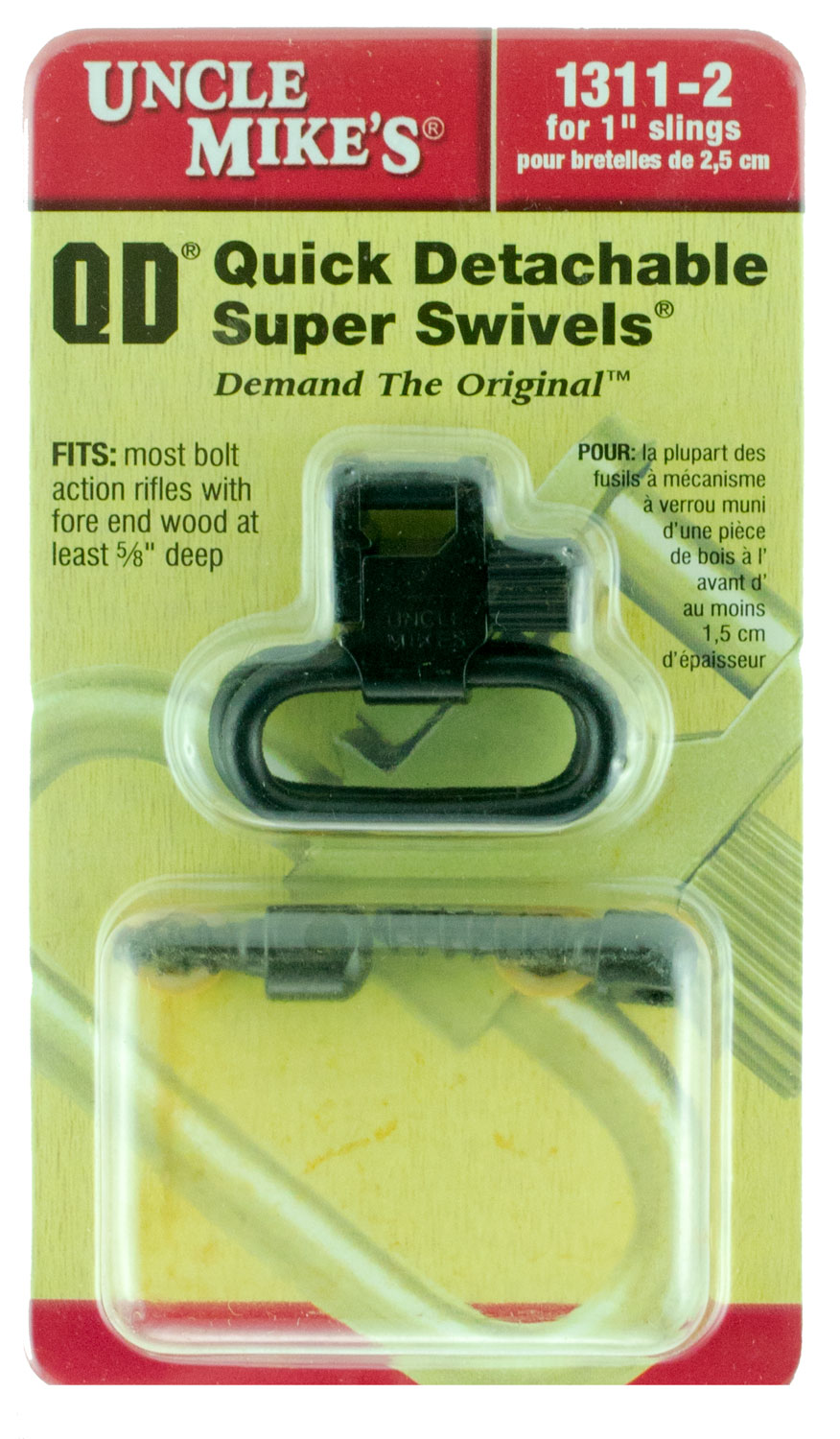 Uncle Mike’s 13112 Super Swivel Quick Detach 115 RGS Tri-Lock Blued 1″ Loop for Most Rifles w/Wood Forend