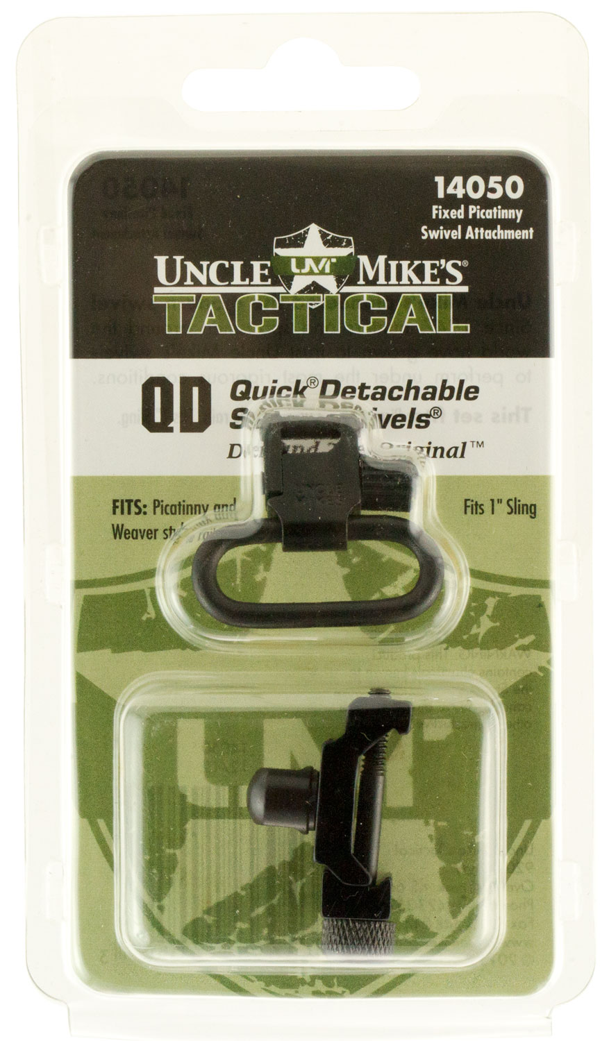 Uncle Mike’s 14050 Super Swivel Quick Detach w/Fixed Picatinny Swivel Attachment Blued 1″ Loop