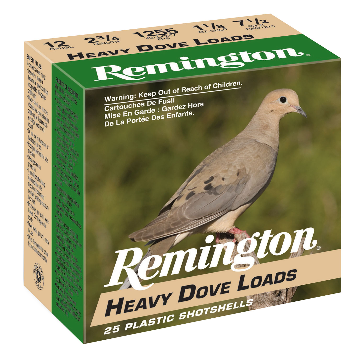 Remington Ammunition 28755 Heavy Dove Loads 12Gauge 2.75″ 1 1/8oz 7.5Shot 25 Per Box/10 Case