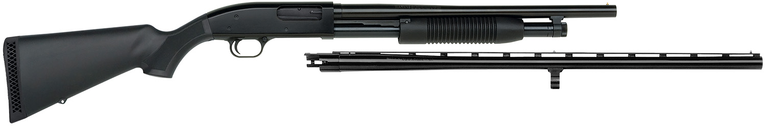 Maverick Arms 31014 88 Combo 12 Gauge 5+1, 3″ 18.5″ Blued Barrel w/Cylinder Bore & 28″ Blued Vent Rib Barrel w/Modified Choke Tube, Dual Extractors, Anti-Jam Elevator, Synthetic Stock, 14.5″ Fixed LOP