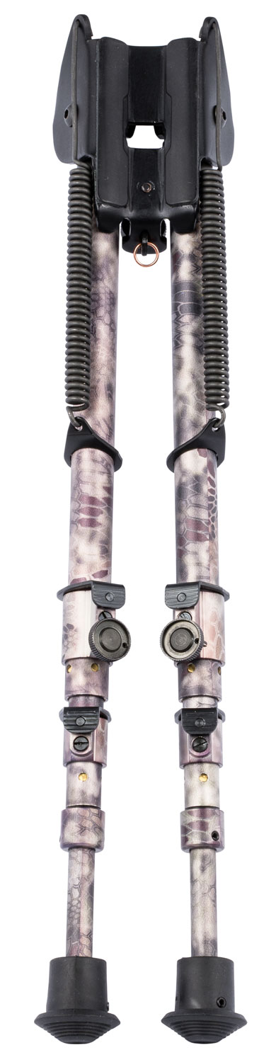 Harris Bipods 25C Non-Swivel 25C Swivel Stud, 13.50″-27″, Kryptek Highlander Steel/Aluminum, Rubber Feet