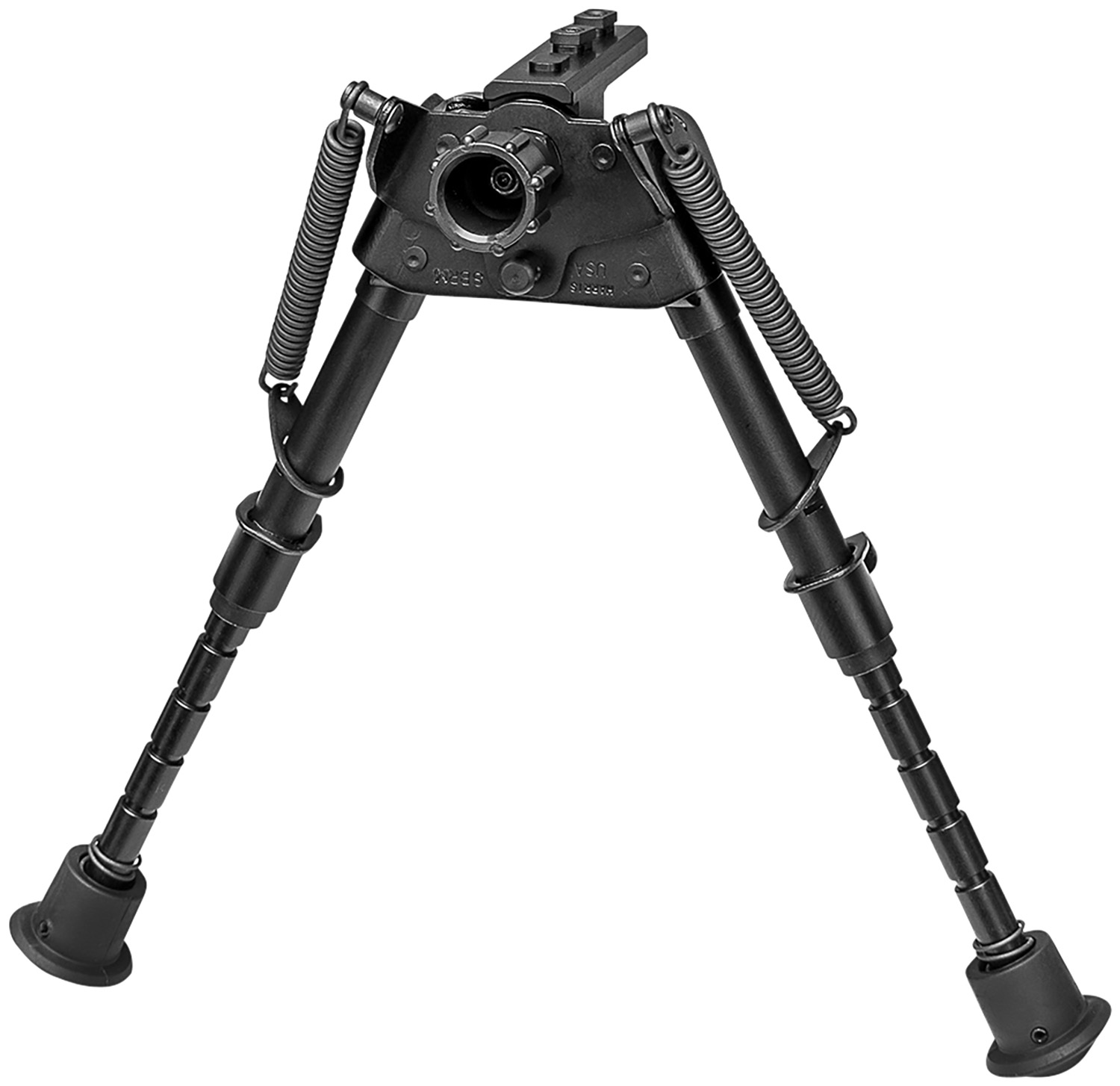 Harris Bipods S-BRMM-LOK Swivel BR M-LOK, 6-9″, Black Steel/Aluminum, Notched Legs, Rubber Feet