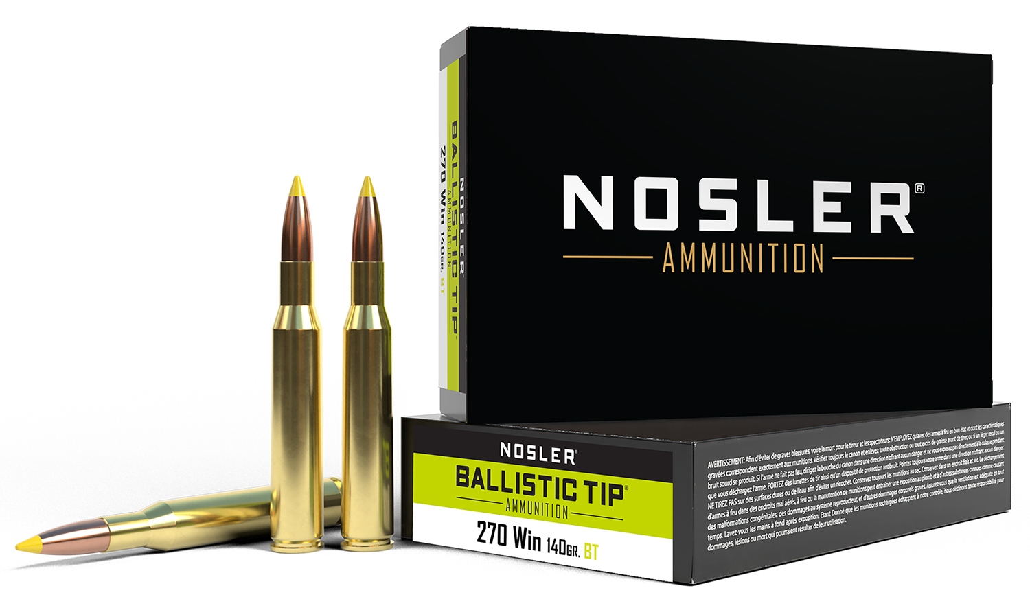 Nosler 40055 Ballistic Tip 270Win 140gr Spitzer Ballistic Tip 20 Per Box/10 Case