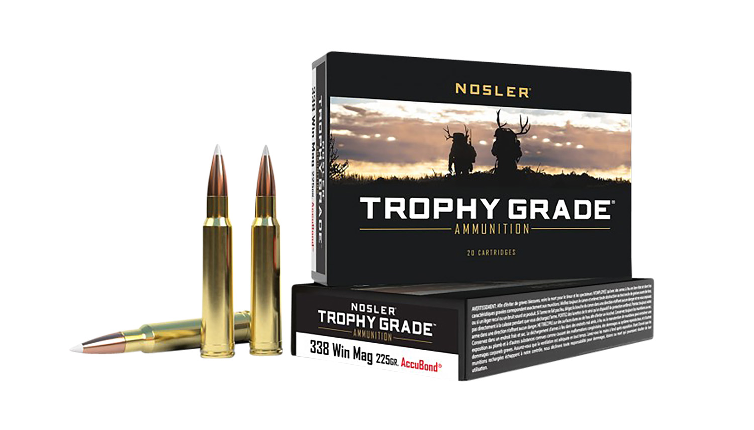 Nosler 60074 Trophy Grade 338WinMag 225gr Nosler AccuBond 20 Per Box/10 Case