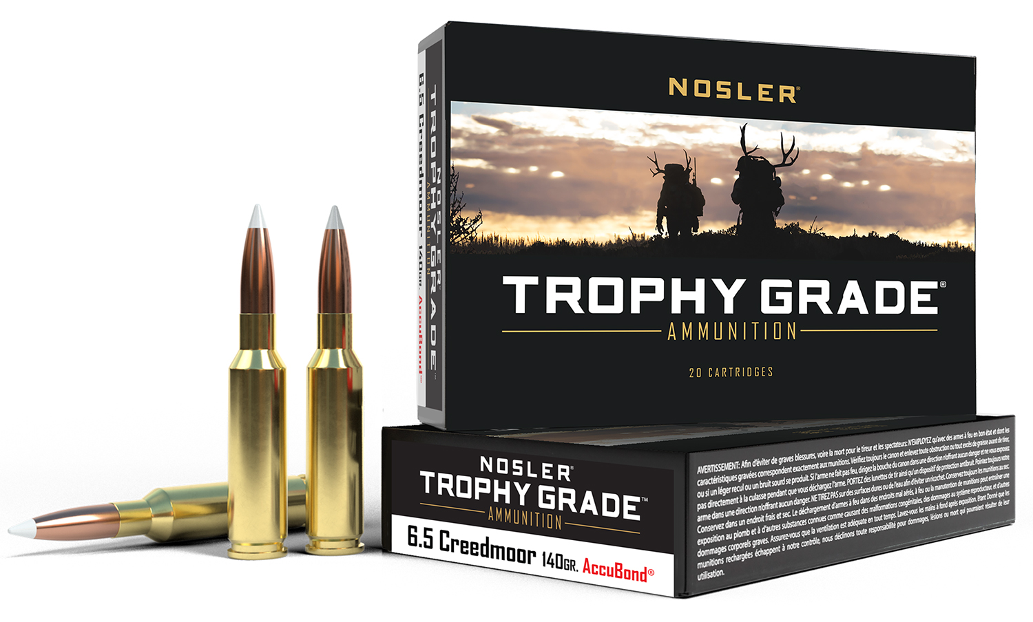 Nosler 60080 Trophy Grade  6.5Creedmoor 140gr Nosler AccuBond 20 Per Box/10 Case