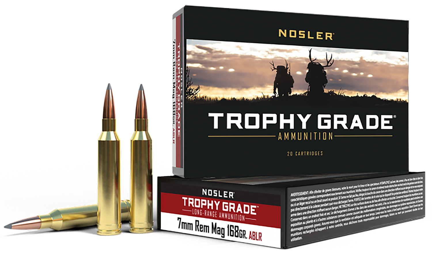 Nosler 60108 Trophy Grade Long-Range 7mmRemMag 168gr Nosler Spitzer AccuBond Long Range 20 Per Box/10 Case
