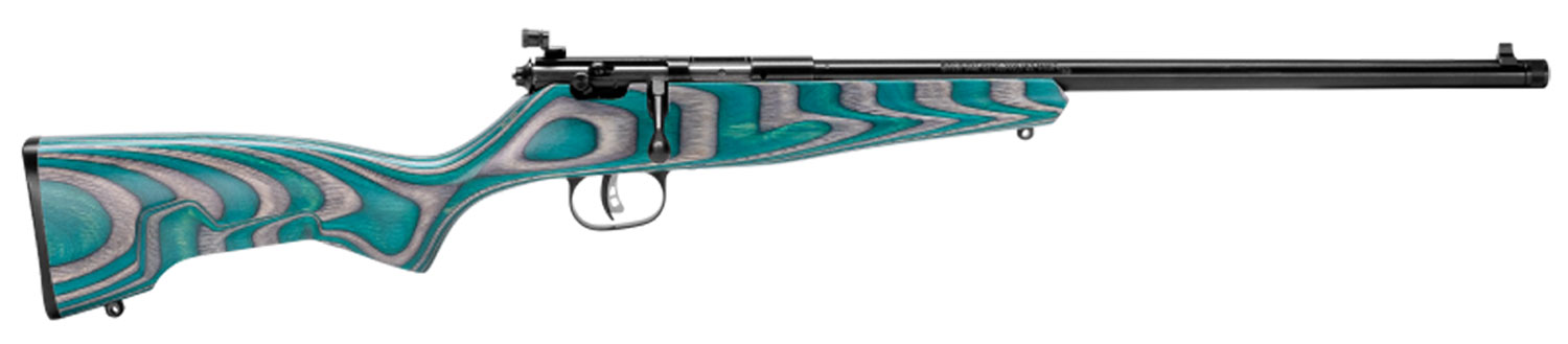 Savage Arms 13802 Rascal Minimalist Youth 22 LR 1rd 16.12″ Matte Black Threaded Barrel, Satin Black Carbon Steel Receiver, Gray & Teal Hybrid Boyd’s Minimalist Laminate Stock, Right Hand