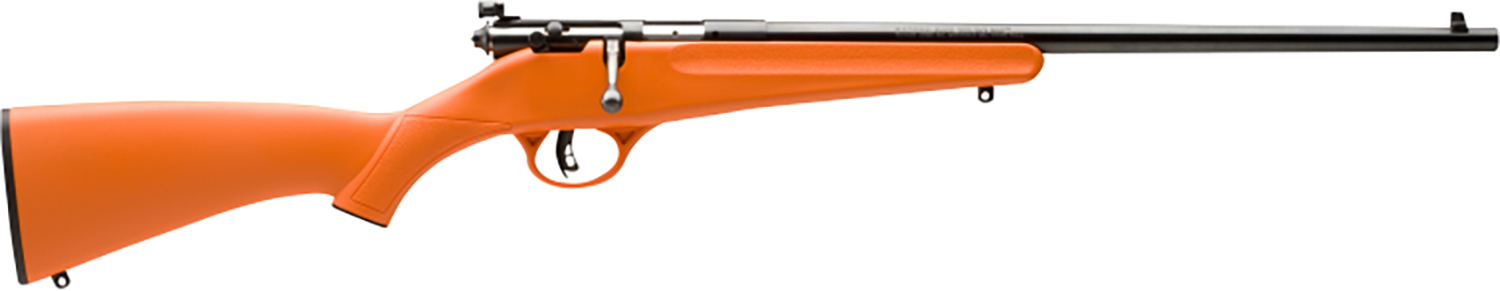 Savage Arms 13810 Rascal Youth 22 LR 1rd 16.13″ Matte Black Sporter Barrel, Matte Black Carbon Steel Receiver, Orange Fixed Synthetic Stock, Right Hand