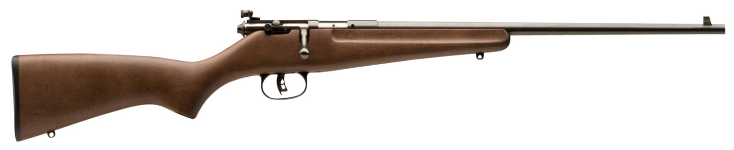 Savage Arms 13815 Rascal Youth 22 LR 1rd 16.13″ Matte Black Sporter Barrel, Matte Black Carbon Steel Receiver, Satin Brown Fixed Wood Stock, Right Hand