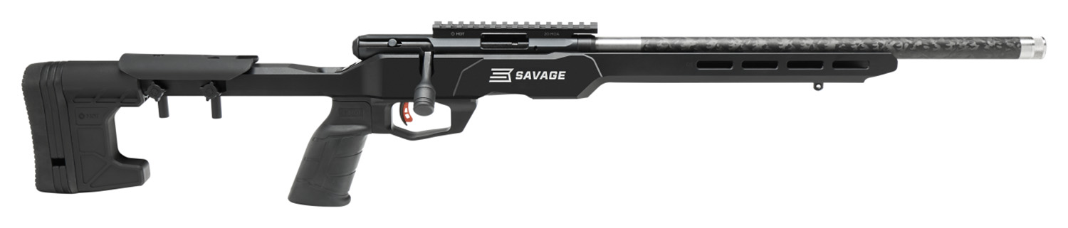 Savage Arms 70256 B Series Precision Lite Full Size 22 LR 10+1 18″ Carbon Fiber Heavy Barrel, Black Picatinny Rail Carbon Steel Receiver, Black MDT Chassis Synthetic Stock, Black Polymer Grip, Right H