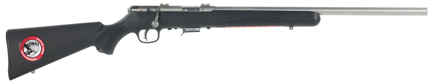 Savage Arms 96703 93R17 FVSS Full Size 17 HMR 5+1 21″ Matte Heavy Button Rifled Barrel, Matte Drilled & Tapped Stainless Steel Receiver, Matte Black Fixed Synthetic Stock, Right Hand