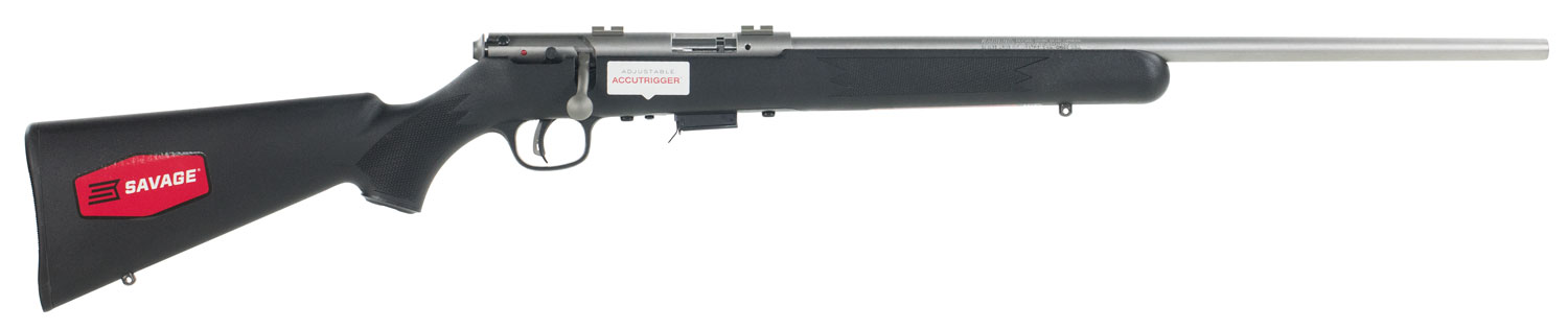 Savage Arms 96712 93R17 FSS Full Size 17 HMR 5+1 21″ Matte Button Rifled Barrel, Matte Drilled & Tapped Stainless Steel Receiver, Matte Black Fixed Synthetic Stock, Right Hand
