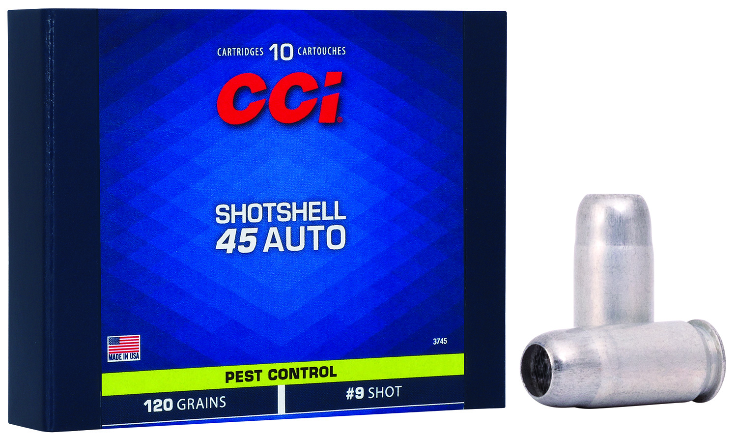CCI 3745 Pest Control Shotshell 45ACP 120gr #9Shot 10 Per Box/20 Case