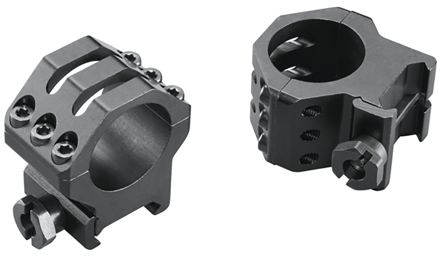 Weaver Mounts 48350 Six-Hole Skeleton Rings Matte Black 1″ High