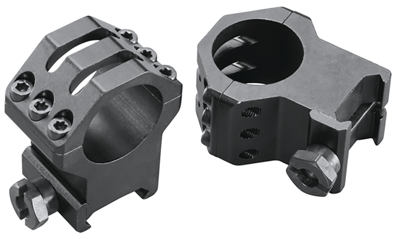 Weaver Mounts 48353 Six-Hole Skeleton Rings  Matte Black 1″ Extra Extra High