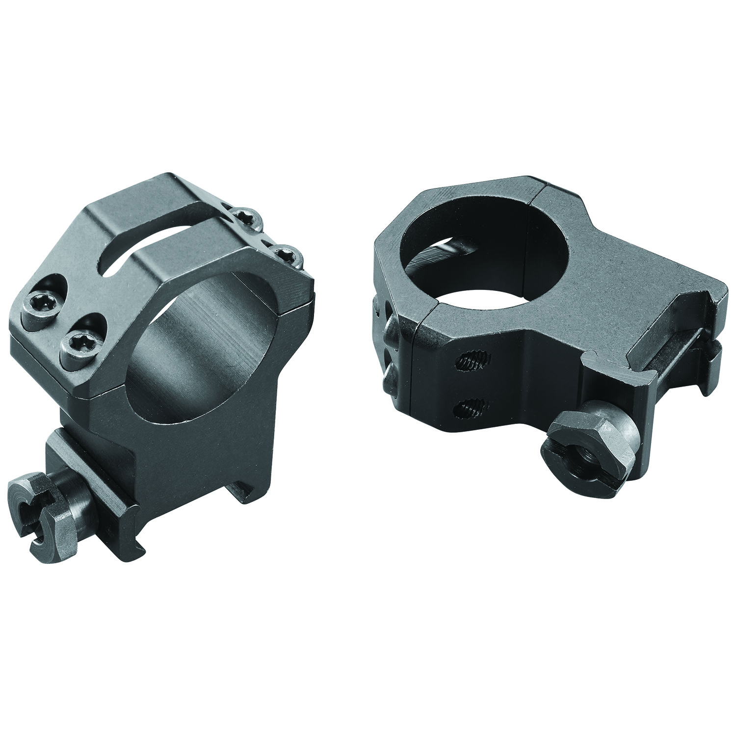Weaver Mounts 48363 Four-Hole Skeleton Rings Matte Black Aluminum 1″ Extra Extra High