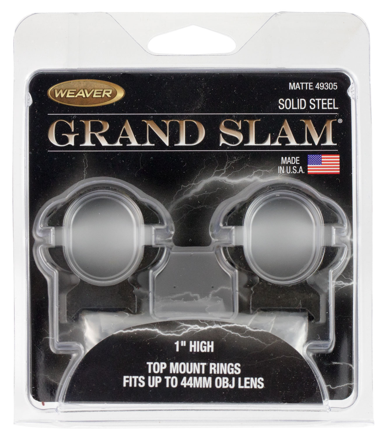 Weaver Mounts 49305 Grand Slam  Matte Black 1″ High