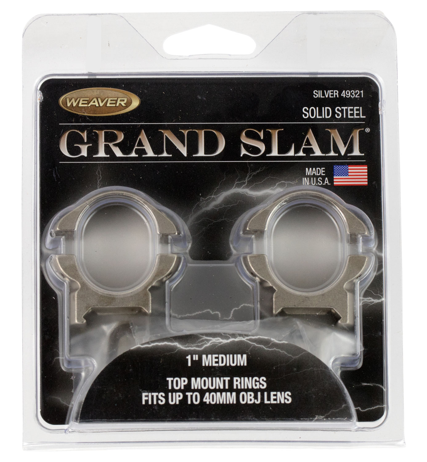 Weaver Mounts 49321 Grand Slam Silver 1″ Medium