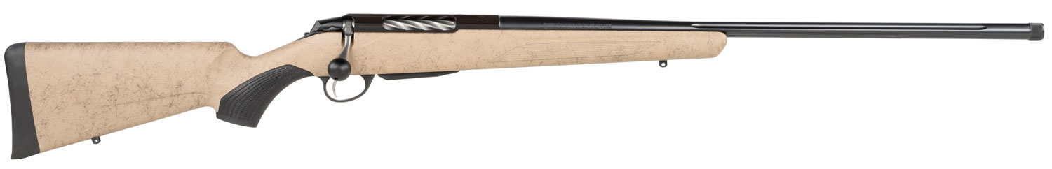 Tikka JRTXRT382 T3x Lite 6.5 Creedmoor 3+1 24.30″ Fluted/Threaded, Black Barrel/Rec, Black Webbed Tan Roughtech Synthetic Stock, Interchangeable Grip, Muzzle Brake