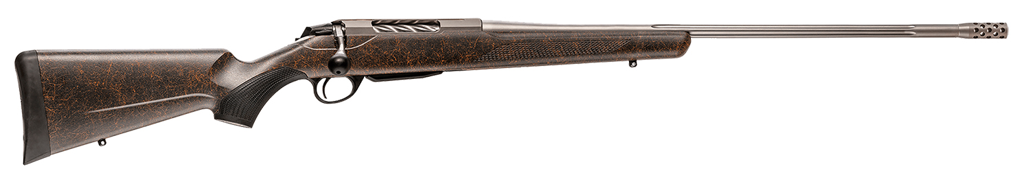 Tikka JRTXRBS370 T3x Lite Full Size 7mm Rem 3+1 24.30″ Stainless Fluted Barrel, Drilled & Tapped Stainless Steel Receiver, Orange Webbed Black Roughtech Synthetic Stock