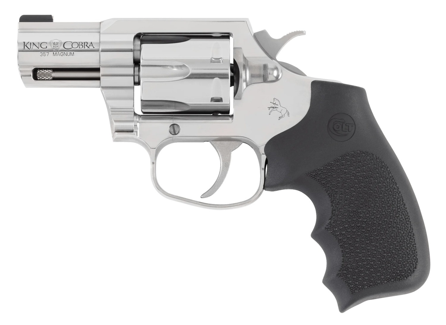 Colt Mfg KCOBRASB2RBBS King Cobra Carry 357 Mag 6 Shot 2″ Stainless Steel Barrel, Cylinder & Frame, Black Hogue Overmolded Grip