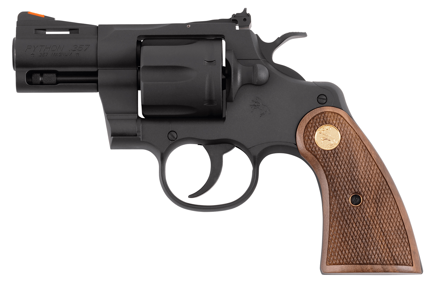 Colt Mfg PYTHONBM2WTS Python  357 Mag 38 Special 6 Shot 2.50″ Matte Blued Carbon Steel Barrel, Cylinder & Frame, Exposed Hammer
