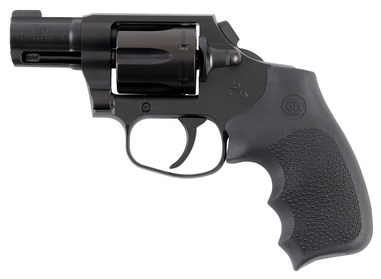 Colt Mfg COBRAMB2RNS Night Cobra 38 Special +P 6rd Shot 2″ Black PVD Stainless Steel Barrel, Cylinder & Frame, Black Hogue Overmolded Grip, Exposed Hammer