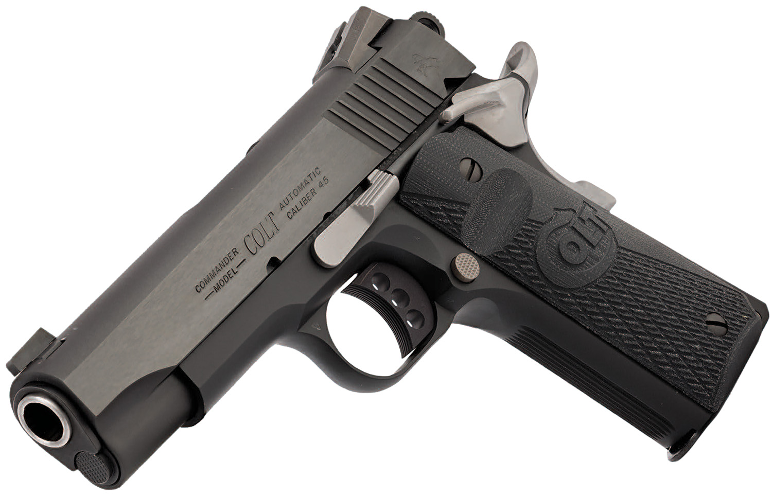 Colt Mfg O4840NC Night Commander 45 ACP 8+1 4.25″ Blued Steel Barrel, Cerakote Serrated Aluminum Slide, Blued Cerakote Aluminum Frame w/Beavertail, Black G10 Grip