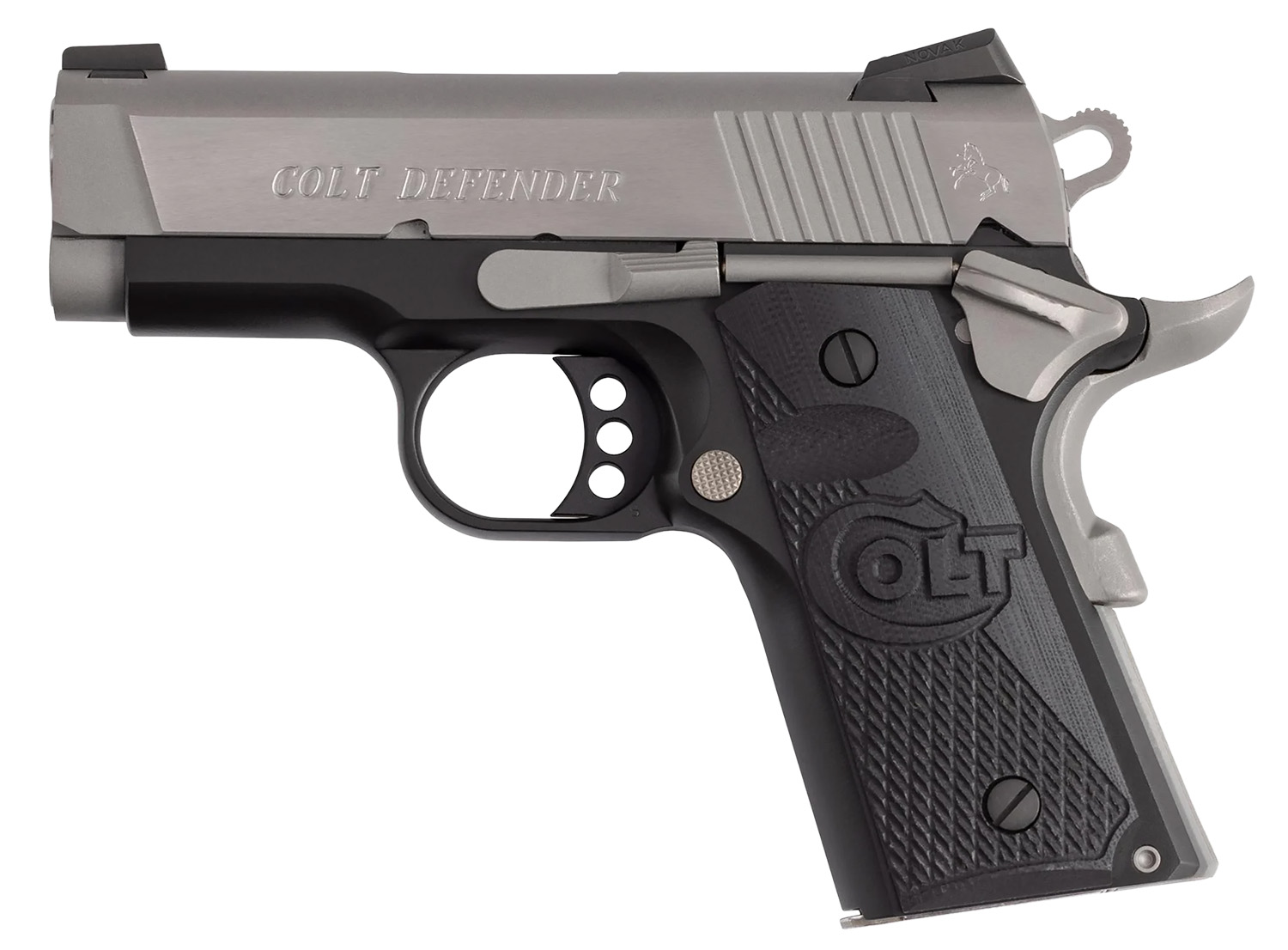 Colt Mfg O7800XETT Defender 45 ACP 7+1 3″ Carbon Steel Slide, Aluminum Frame w/Beavertail, G10 Grip
