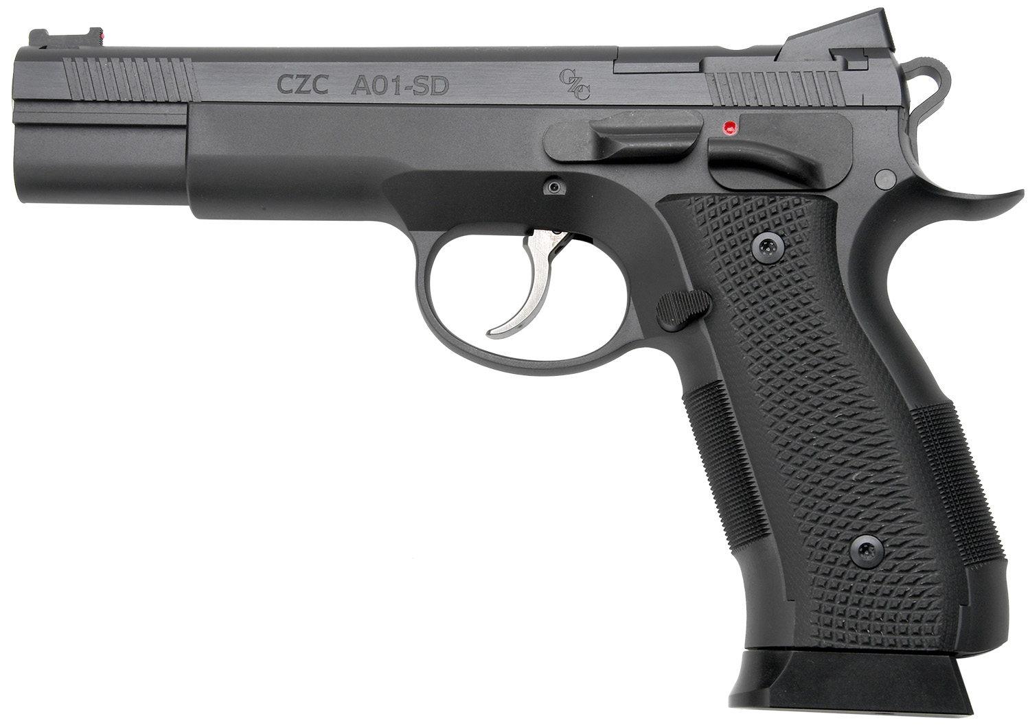 Cz Custom Shop 96333 A01-SD 9mm Luger 19+1 5″ Match Grade Bull Barrel, Black Optic Cut/Serrated Steel Slide, Black Polycoat Steel Frame w/Beavertail, Black G10 Grip, Short Dustcover