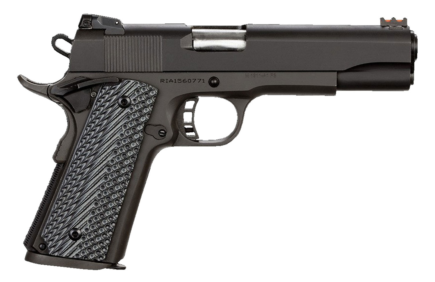 Rock Island 51623 Rock Ultra FS 9mm Luger Caliber with 5″ Barrel, 10+1 Capacity, Overall Black Parkerized Finish Steel, Beavertail Frame, Serrated Slide & Black/Gray G10 Grip