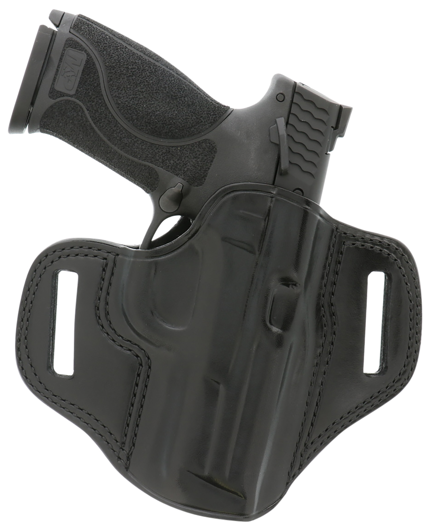 Galco CM224B Combat Master OWB Black Leather Belt Slide Compatible w/Ruger Security-9/Glock 17/Glock 22 Gen2-5 Belt 1.75″ Wide Right Hand