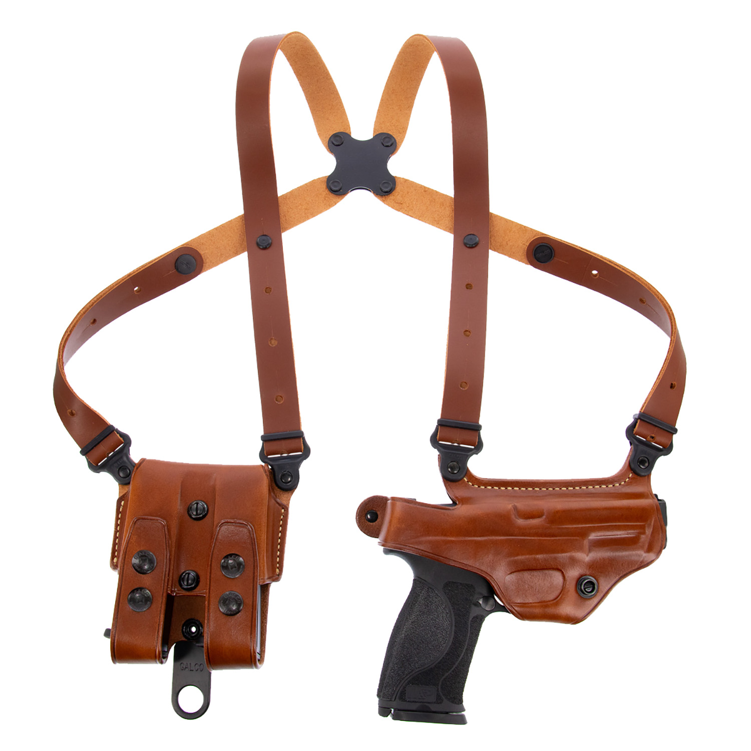Galco MC446 Miami Classic Shoulder System Size Fits Chest Up To 56″ Tan Leather Fits Springfield XD Fits Springfield XD Mod. 2 Right Hand