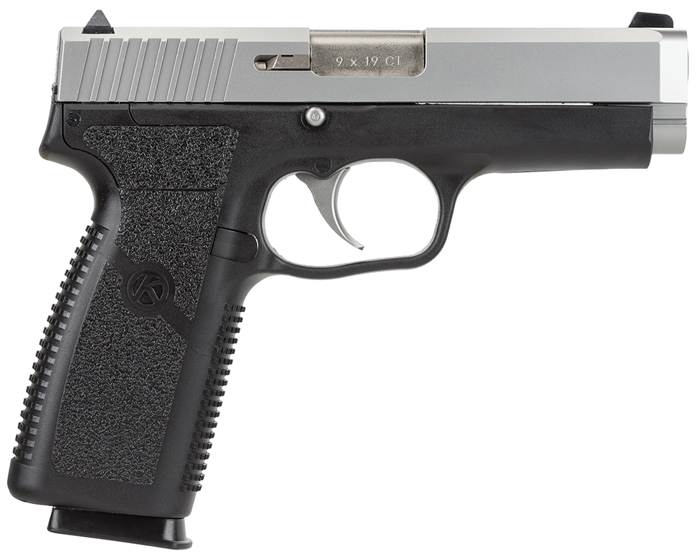 Kahr Arms CT9093 CT9 9mm Luger 8+1, 4″ Stainless Steel Barrel, Matte Serrated Stainless Steel Slide, Black Polymer Frame, Black Textured Polymer Grip, No Safety, Right Hand