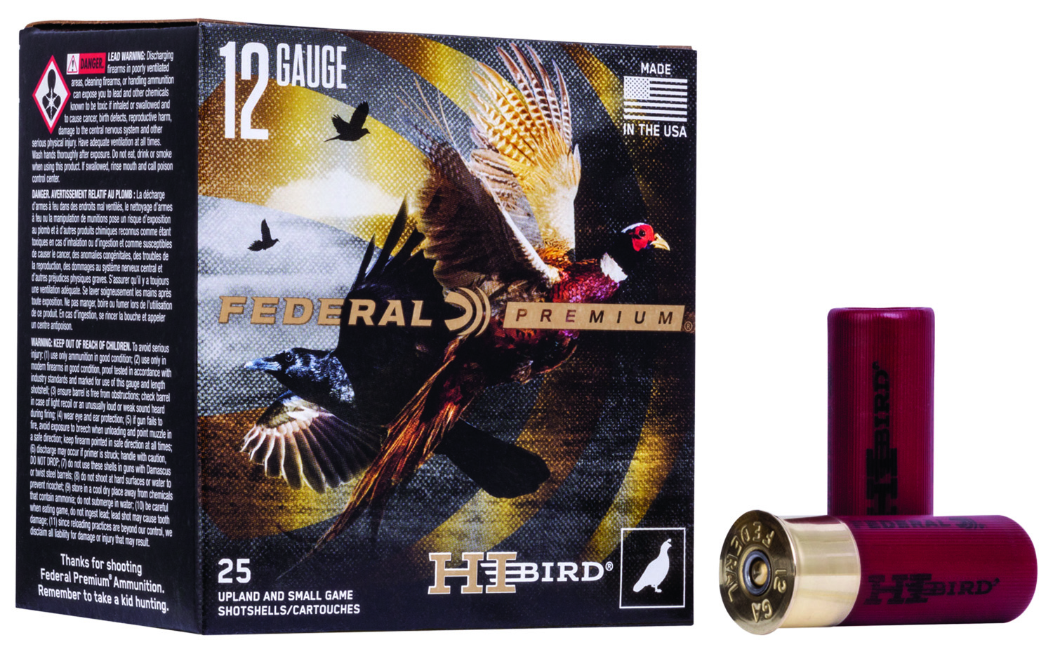 Federal HVF1275 Premium Hi-Bird 12Gauge 2.75″ 1 1/8oz 7.5Shot 25 Per Box/10 Case