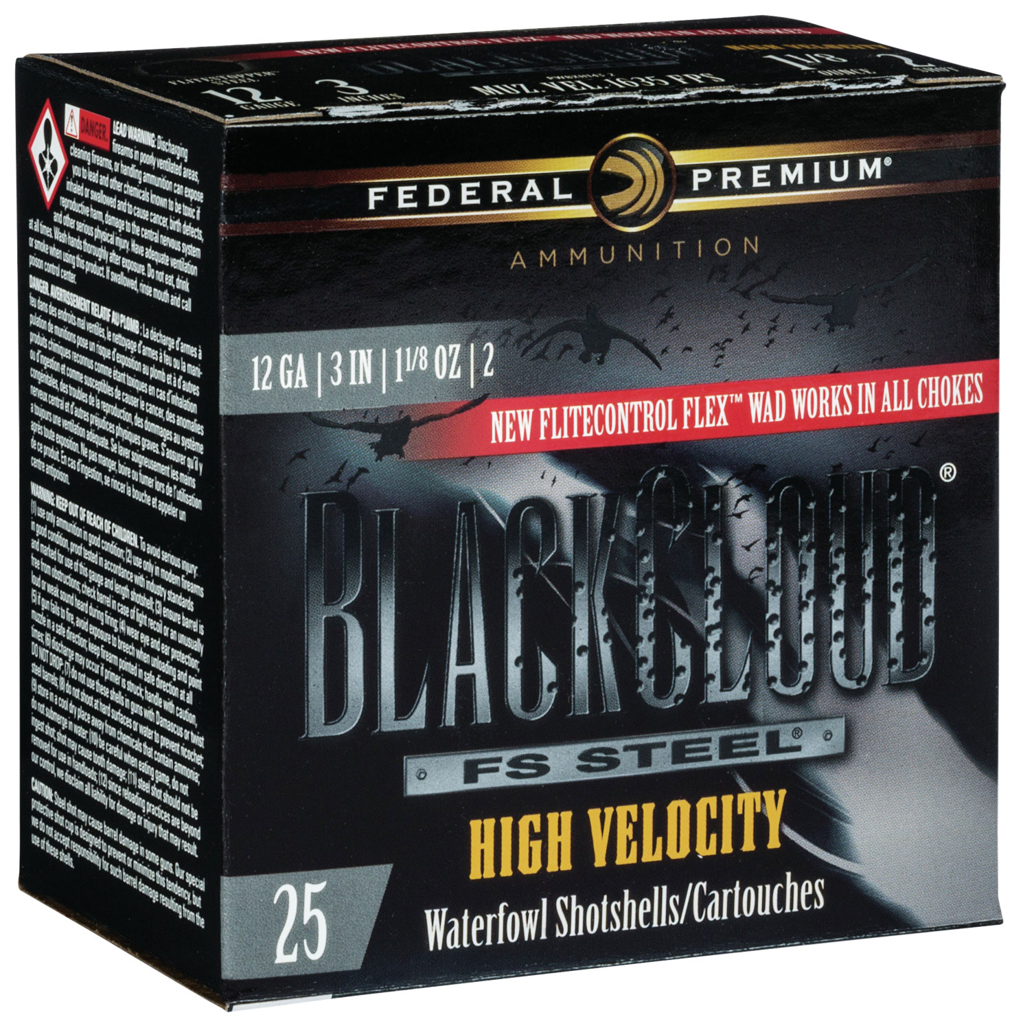 Federal PWBXH1432 Black Cloud FS High Velocity 12Gauge 3″ 1 1/8oz 2Shot 25 Per Box/10 Case