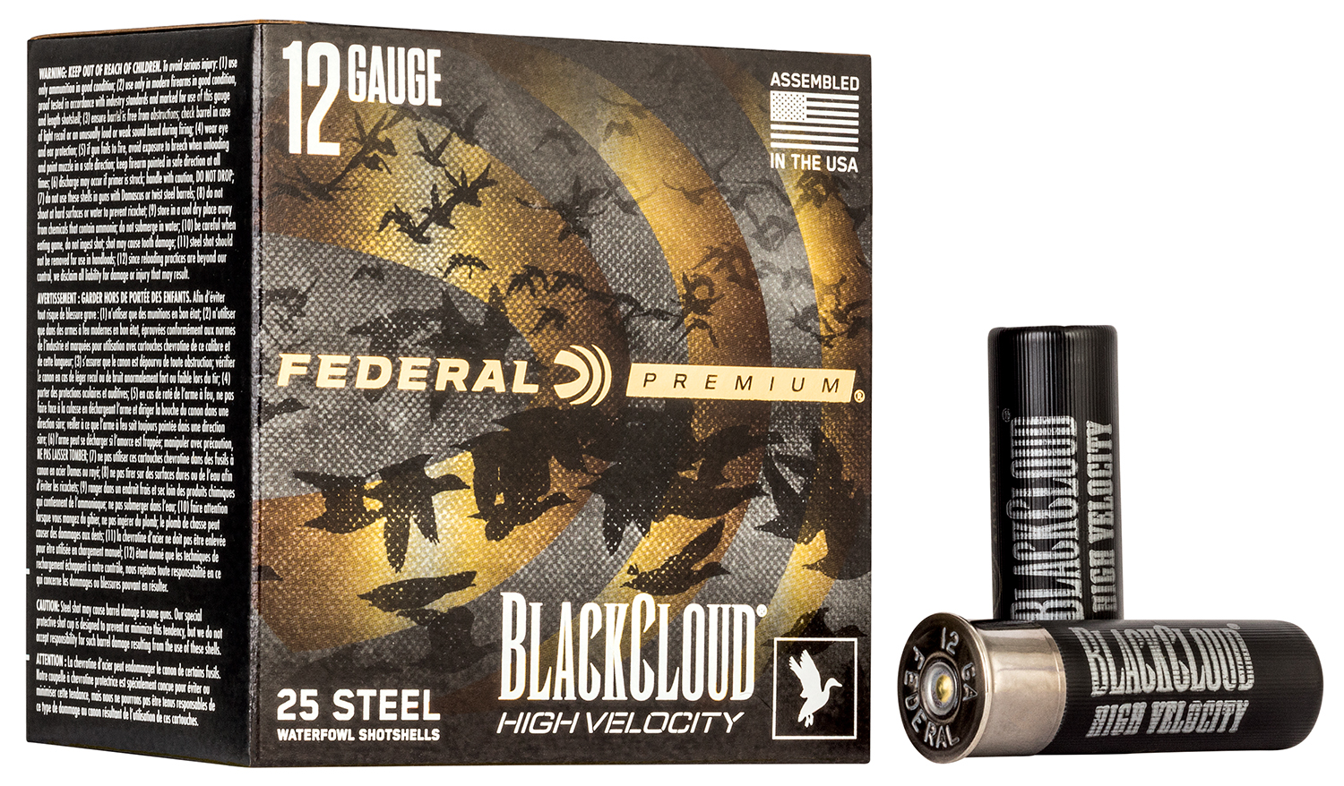 Federal PWBXH1433 Black Cloud FS High Velocity 12Gauge 3″ 1 1/8oz 3Shot 25 Per Box/10 Case
