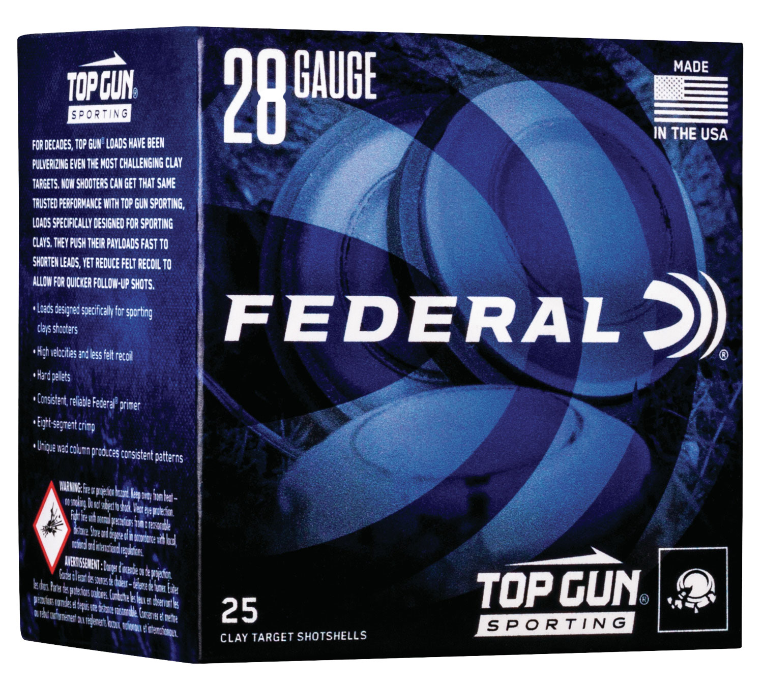 Federal TGS282175 Top Gun 28Gauge 2.75″ 3/4oz 7.5Shot 25 Per Box/10 Case