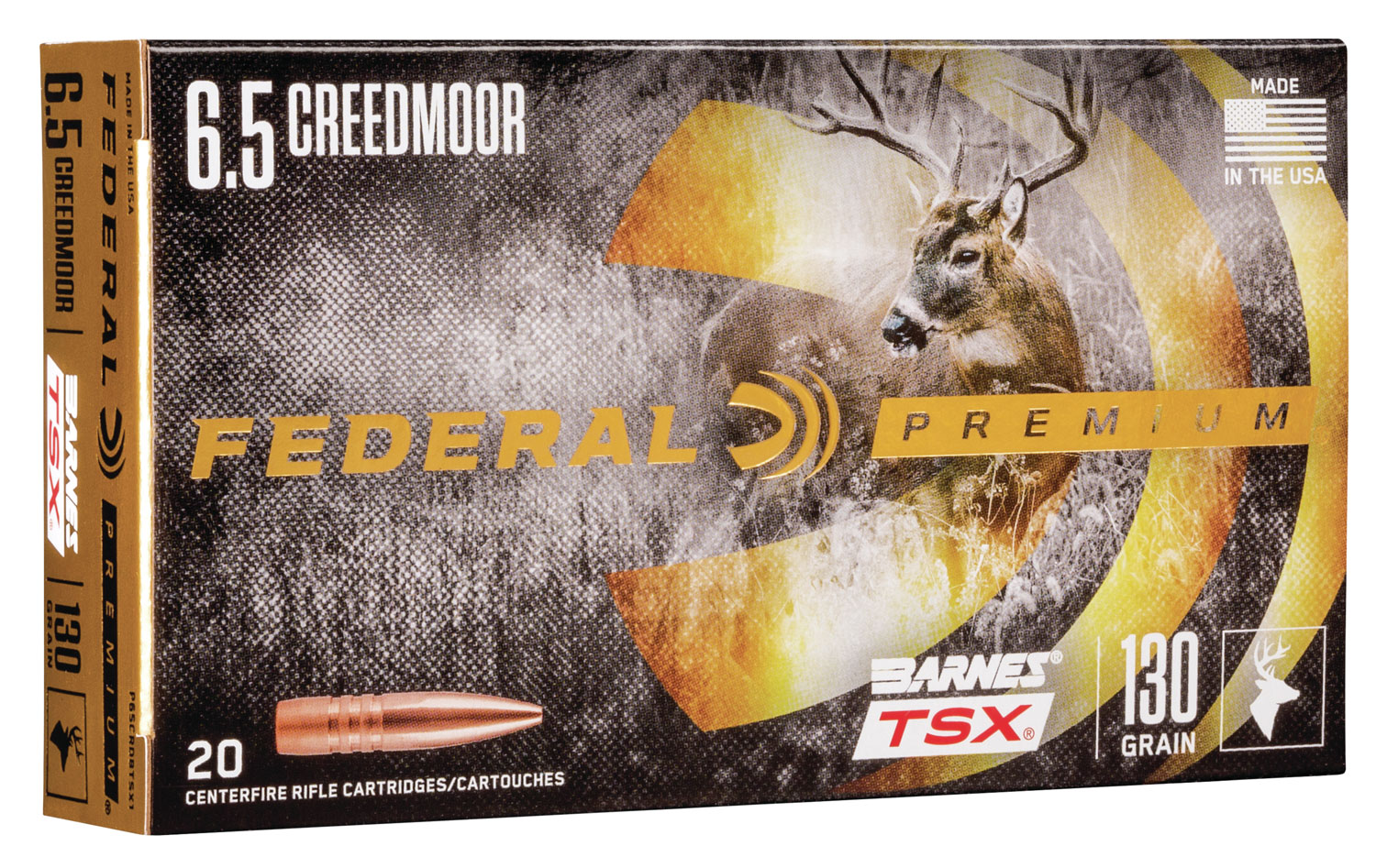 Federal P65CRDBTSX1 Premium  6.5Creedmoor 130gr Barnes TSX 20 Per Box/10 Case