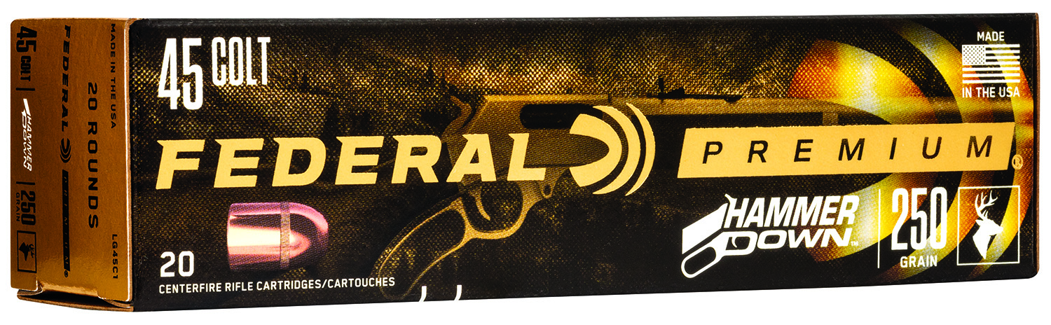 Federal LG45C1 Premium HammerDown 45Colt 250gr Bonded Hollow Point 20 Per Box/10 Case