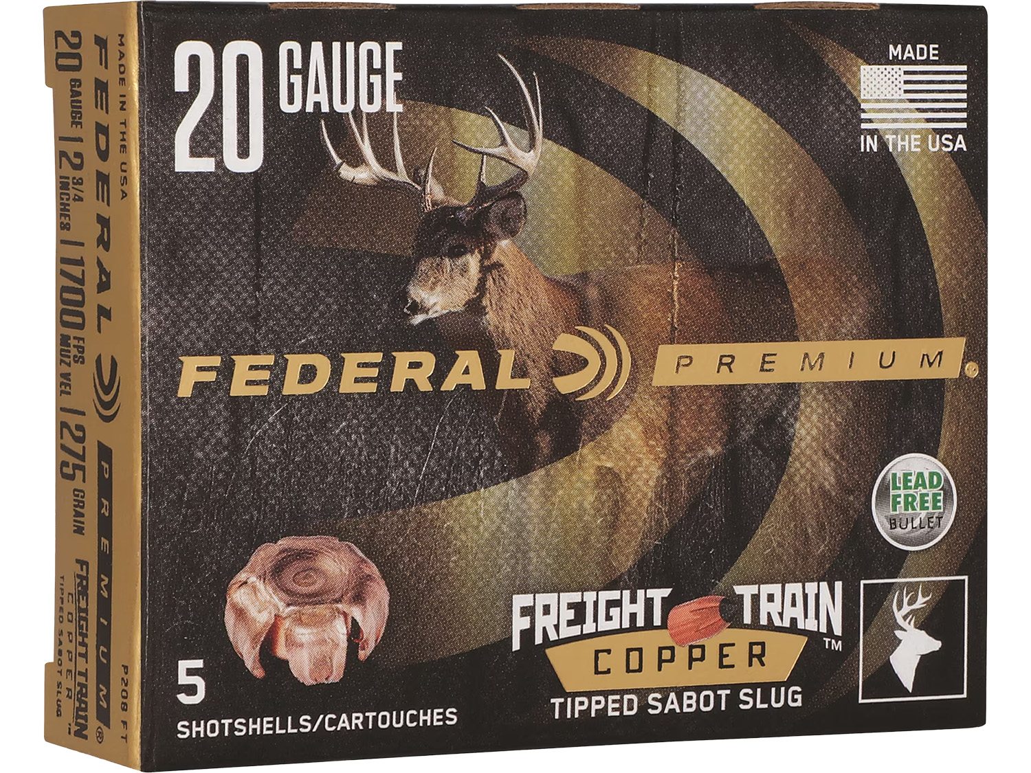 Federal P208FT Premium Freight Train 20Gauge 2.75″ SlugShot 5 Per Box/10 Case
