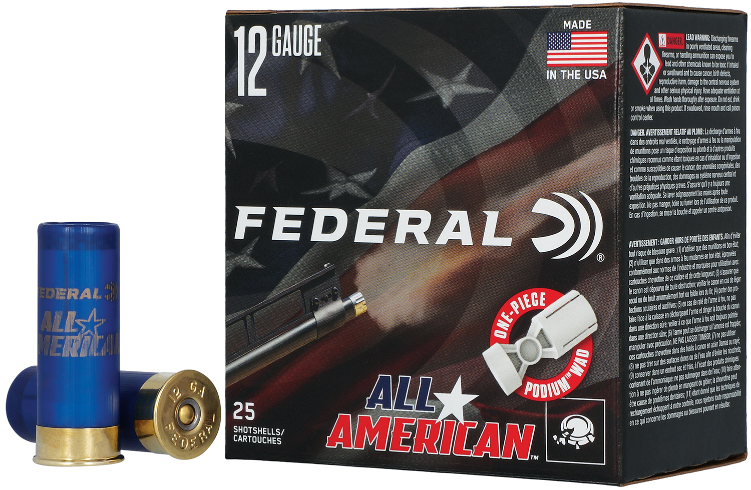 Federal FAA12H75 All-American 12Gauge 2.75″ 1 1/8oz 7.5Shot 25 Per Box/10 Case