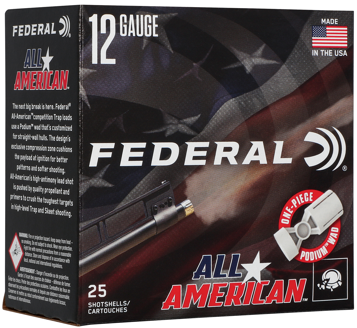 Federal FAA12L175 All-American 12Gauge 2.75″ 1oz 7.5Shot 25 Per Box/10 Case