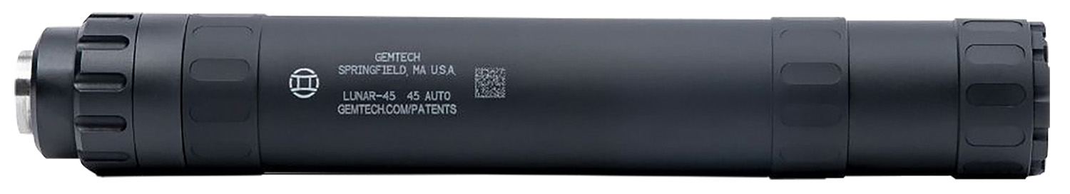 Gemtech 12126 Lunar-45 45 ACP 1.375″ Black Aluminum/Titanium .578-28 tpi