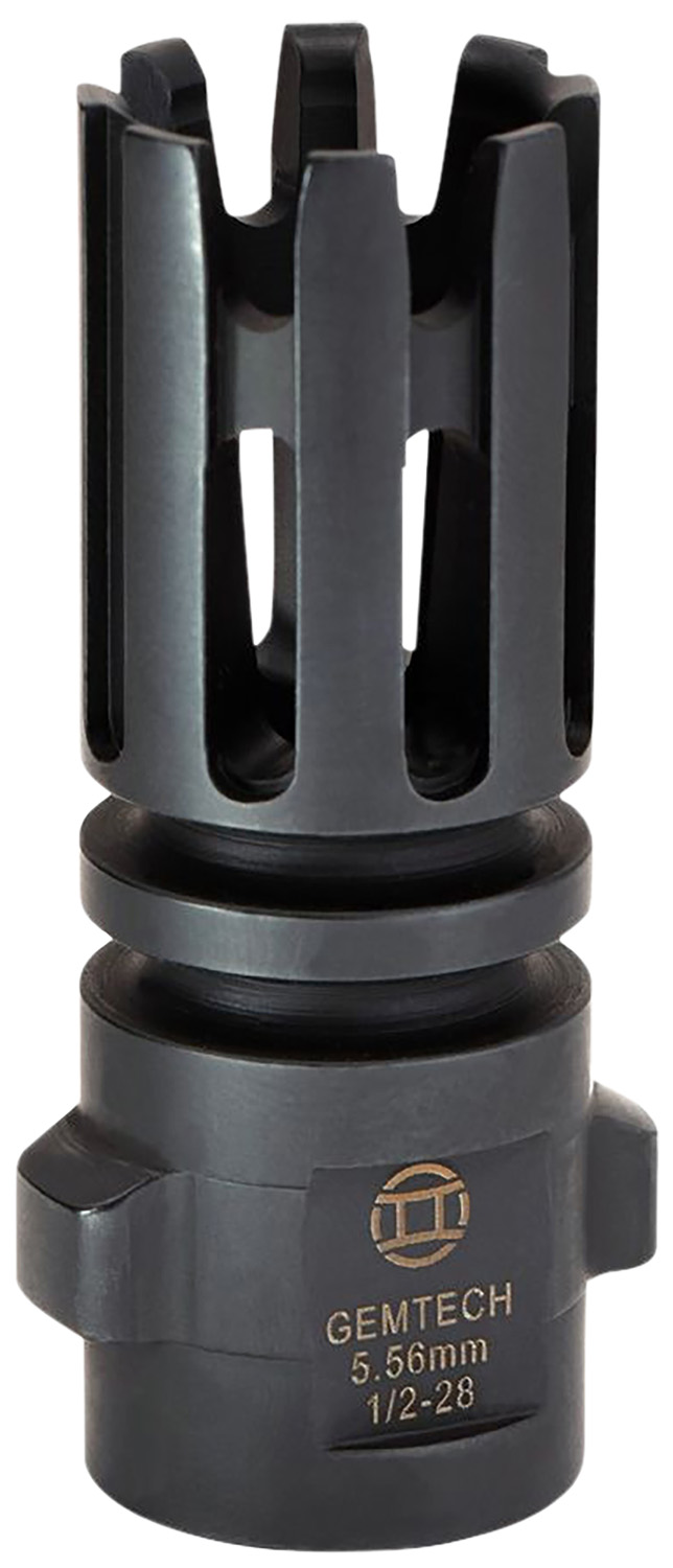 Gemtech 12145 Quickmounts Flash Hider Black Steel with 1/2″-28 tpi Threads & 2.40″ OAL for 5.56x45mm NATO AR-Platform