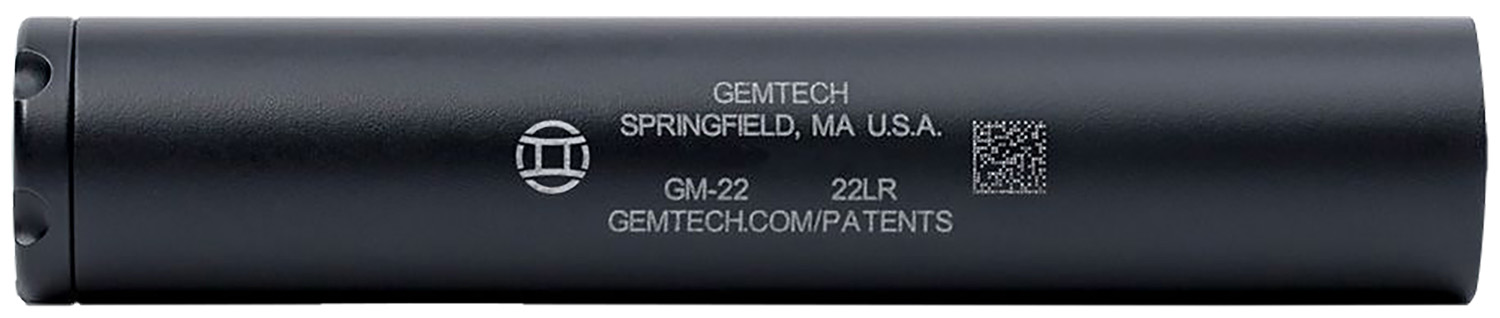Gemtech 12127 GM-22 22 LR 5″ 1″ 1/2″x28 tpi Black Cerakote Aluminum