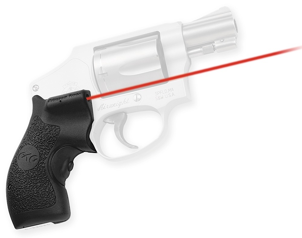 Crimson Trace 011870 Lasergrips Fits S&W J-Frame Round Butt, Red Laser 633nM Wavelength 5mW Output, Black Polymer