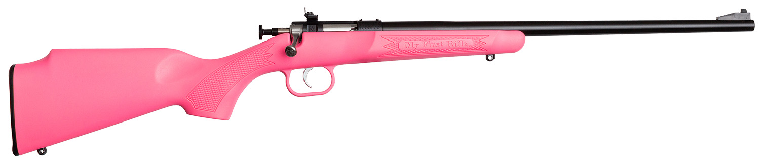 Crickett KSA2220 Youth 22 LR 1rd 16.12″ Blued Single Shot Barrel, Blued Stainless Steel Receiver, Pink Fixed Synthetic Stock, Right Hand