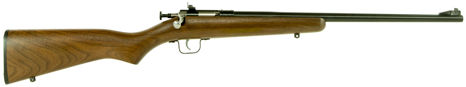 Crickett KSA2238 Youth 22 LR 1rd 16.12″ Blued Barrel & Receiver, Fixed Front/Adjustable Rear Peep Sights, Walnut Stock w/11.5″ LOP, Rebounding Firing Pin Safety