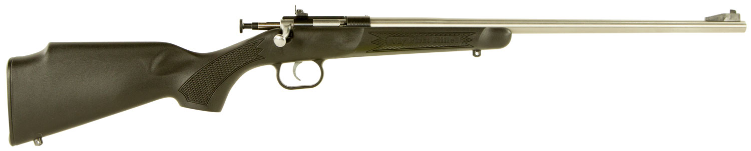 Crickett KSA2245 Youth 22 LR 1rd 16.12″ Stainless Steel Barrel, Fixed Front/Adjustable Rear Peep Sights, Black Synthetic Stock w/11.5″ LOP, Rebounding Firing Pin Safety